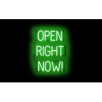 SpellBrite OPEN RIGHT NOW! LED Sign for Business. 18.1" x 23.8" Green OPEN RIGHT NOW! Sign Has Neon Sign Look With Energy Efficient LED Light Source. Visible from 500 Feet, 8 Animation Settings.