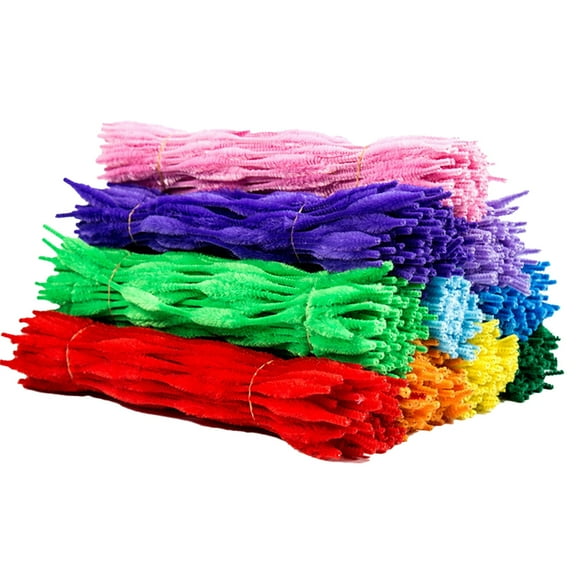 EcoNesxp DIY 100pcs Mixed Color Plush Pipe Cleaner Craft Kit Flexible Bendable Wire Chenille Rods for Kids DIY Craft Decoration Making Kit Pieces Mixed Color Plush Pipe Cleaner Craft Kit Flexible Ben