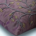thumbnail image 2 of Cushion Cover For Chair, Purple Decorative Pillowcase&nbsp;With Zipper 16x16 inch (40x40 cm), Silk Throw Pillow Covers, Nature & Floral, Ivy, Beaded, Contemporary Accent - Two Tone Ivy, 2 of 3