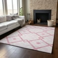thumbnail image 6 of Addison Rugs Mayfield Washable Transitional Geometric Pink Rectangle Rug, 9' x 12', 6 of 6