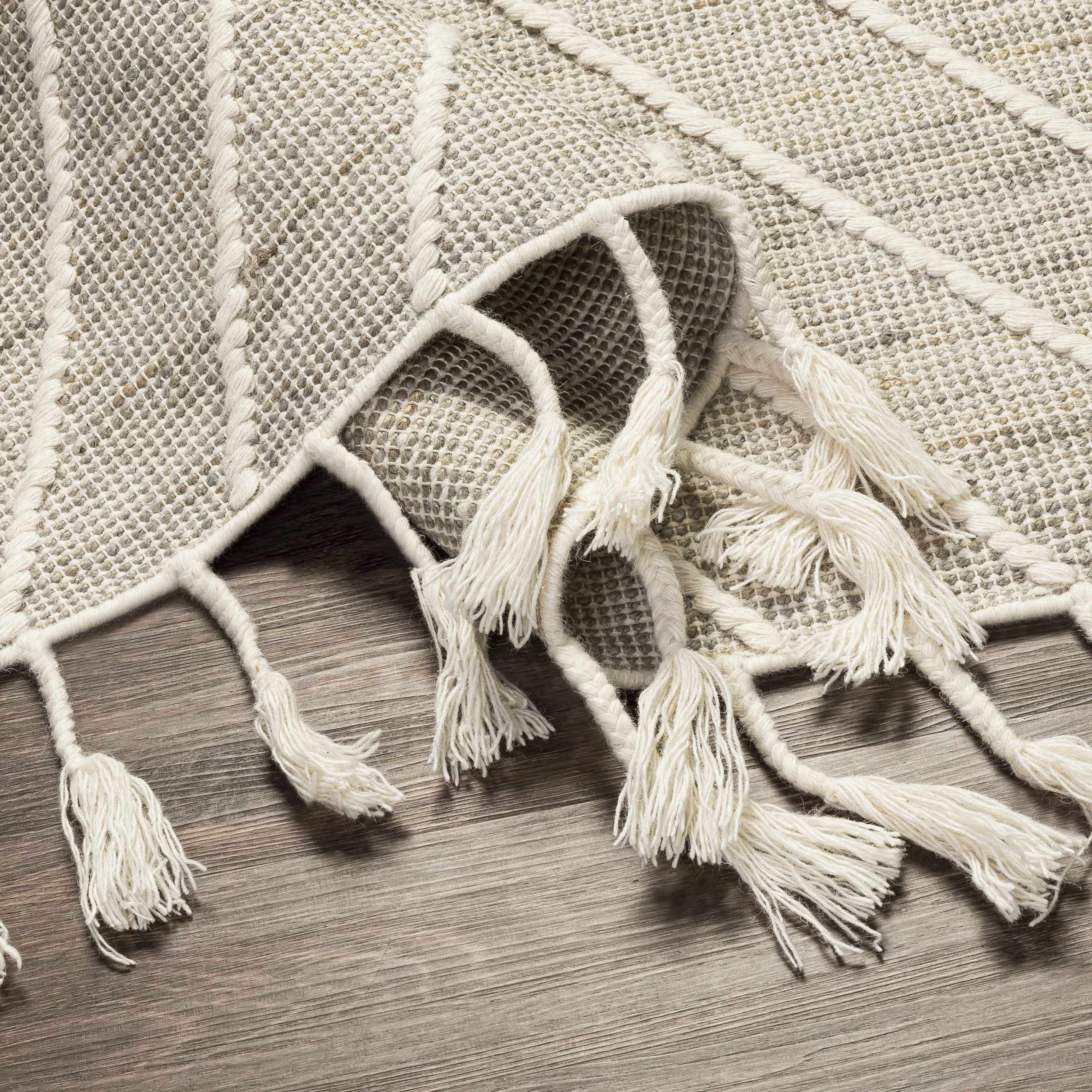 Hauteloom Marbletown Jute Living Room, Bedroom Area Rug - Bohemian, Transitional - Sage, DustySage, Lightbrown - 2' x 3'