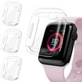 thumbnail image 1 of 3 Pack Apple Watch Screen Protector Case for Series Series 4/5/6 44mm, iWatch Protective Face Cover, Soft TPU All Around Bumper Case(Clear), 1 of 5