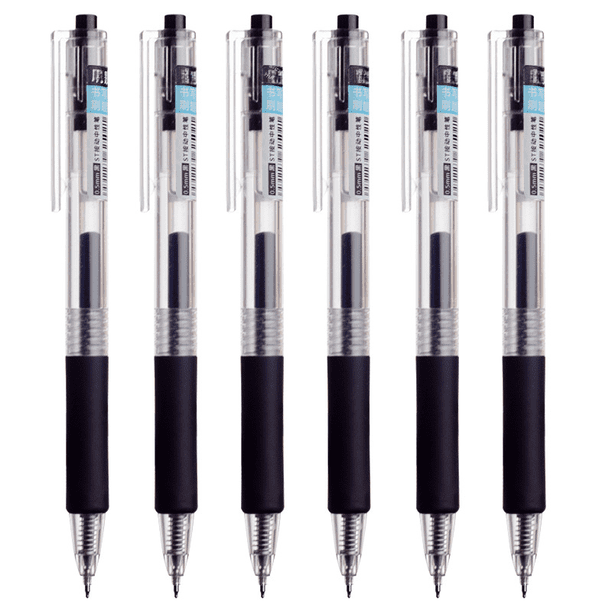Bolígrafo de gel de presión simple, bolígrafo negro suave, bolígrafo para estudiantes de secundaria, bolígrafo para estudiantes, bolígrafo con pincel de presión de 0,5 mm requerido para exámenes