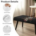 thumbnail image 7 of POLERO Death Skull Rose Print Rectangle Bench Covers Stretch Washable Long Dining Bench Seat Cover Slipcover with Elastic Edge Removable Cushion Protector for Bedroom, Living Room, 7 of 7