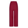 thumbnail image 5 of BODOAO Womens Wide Leg Sweatpants Casual High Waist Baggy Track Pants Loose Fit Drawstring Palazzo Lounge Pants Solid Casual Pants Straight Leg Lightweight Loose Trousers with Pockets Red L, 5 of 8