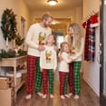 thumbnail image 2 of Nibbcoa Family Matching Christmas Pajamas Reindeer Long Sleeve Tops Plaid Pants, 2 of 10