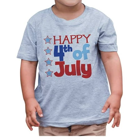 

7 ate 9 Apparel Kids 4th of July Happyh Patriotic Grey T-Shirt