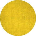 thumbnail image 1 of Ahgly Company Indoor Round Abstract Yellow Modern Area Rugs, 5' Round, 1 of 4