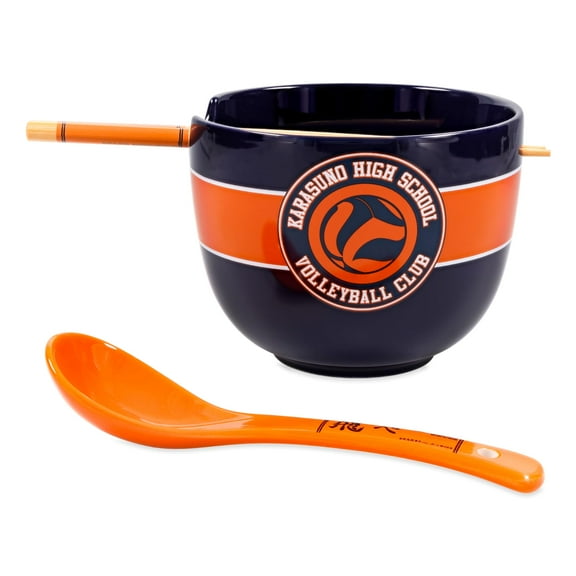 Haikyu!! Karasuno High Volleyball 20-Ounce Ramen Bowl, Chopstick, and Spoon Set