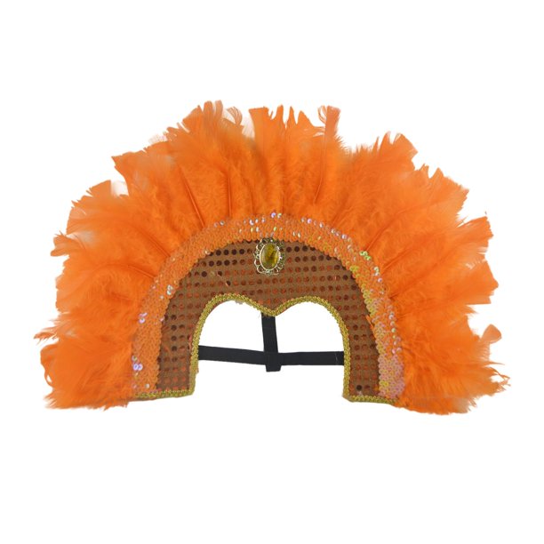 Sombrero de Plumas Fernando Tocado de jefe indio Naranja