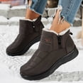 thumbnail image 4 of DeHolifer Boots for Women Plus-Size Fleece-Lined Thick-Soled Warm Comfortable Snow Boots with Zipper, 4 of 8