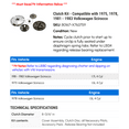 thumbnail image 2 of Clutch Kit - Compatible with 1975, 1978, 1981 - 1983 Volkswagen Scirocco 1982, 2 of 2