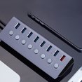 thumbnail image 1 of Desk Accessories Qwtwty USB3.0 Splitter Computer Docking Station 7+1 Porous Hub Supports 5Gbps Data Transmission + High Current Fast Charging Independent Control for LED Blue Light, 1 of 9