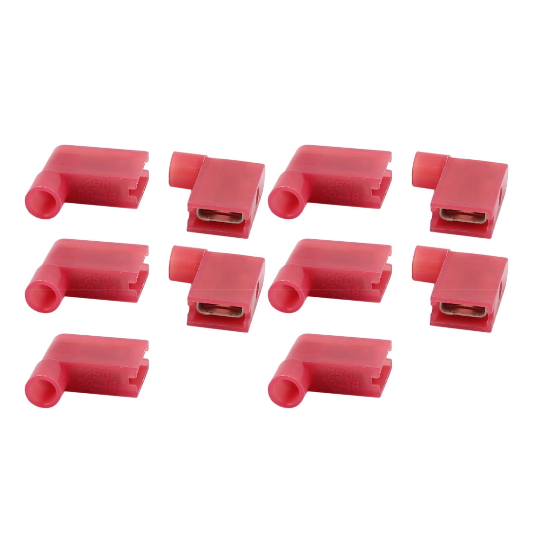 10Pcs Flag Crimp Terminals Female Nylon Fully Insulated Wire Connectors Red