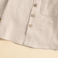 thumbnail image 5 of Toddler Boy Linen Set, Button Down Shirt & Pants Two-Piece, Long Sleeve Casual Matching Outfit For Boys Beige 5-6 Years, 5 of 8