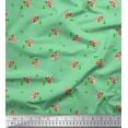 thumbnail image 1 of Soimoi Green Velvet Fabric Leaves & Floral Artistic Print Sewing Fabric Yard 58 Inch Wide, 1 of 1
