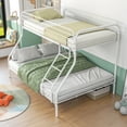 thumbnail image 3 of Gewnee Twin over Full Bunk Bed, Metal Bed Frame with Ladder&Safety Guardrail for Kids Teens,White, 3 of 8