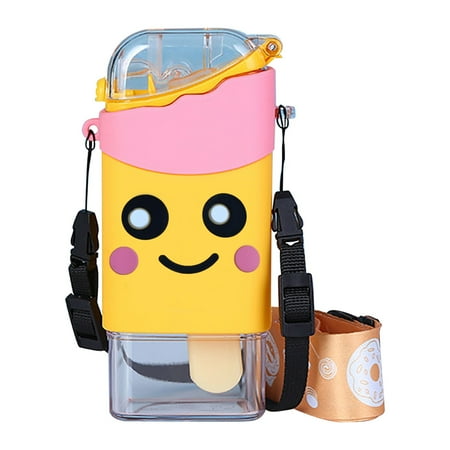 

PEONAVET Cups Home Beautiful Plastic Ice Cream Bottle With Straw Strap Leak Proof Kettle BPA Free - Spring Savings