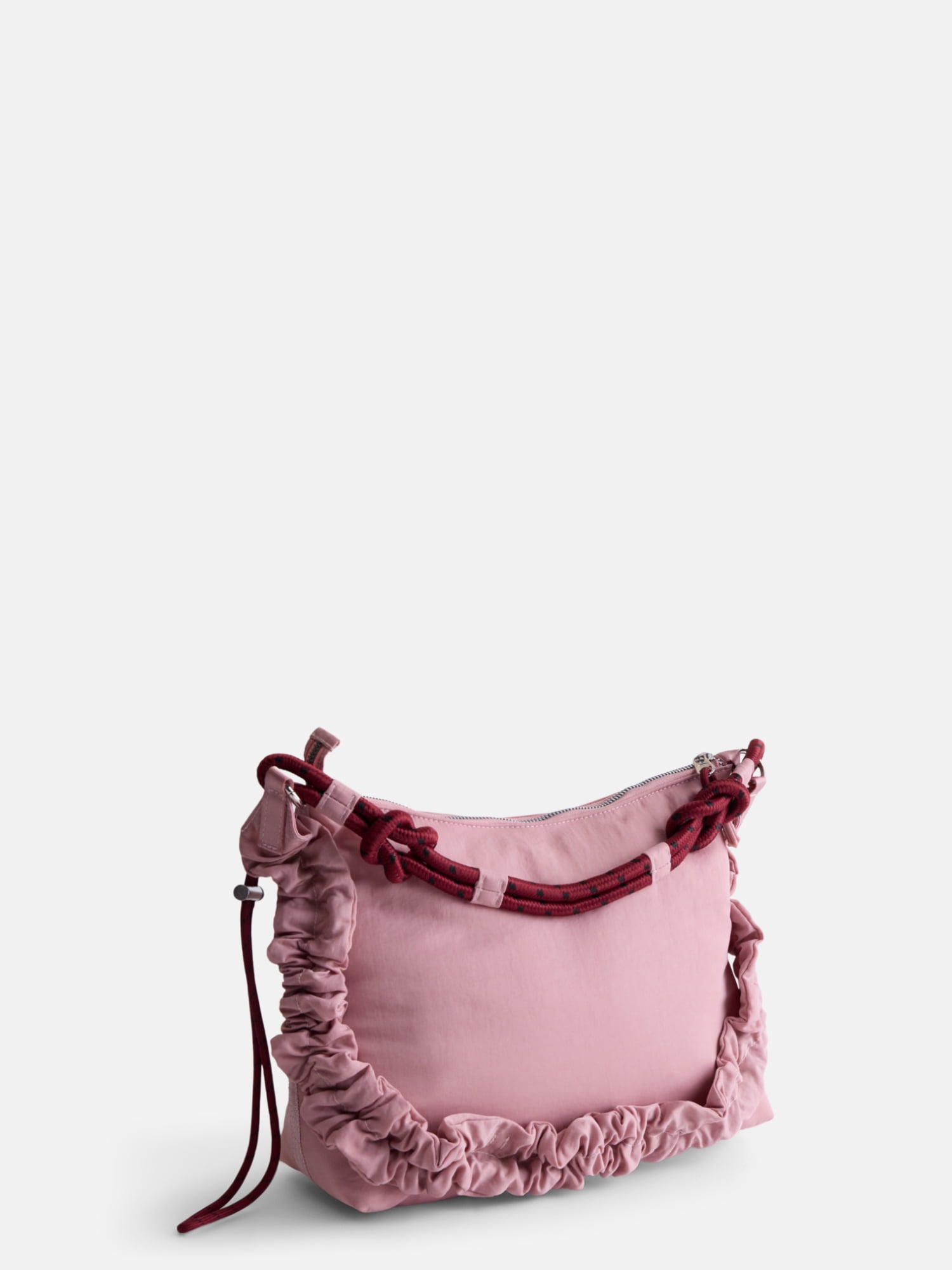 No Boundaries Women’s Medium Nylon Tote with Crossbody Scrunch Strap, Pink