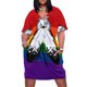 thumbnail image 1 of Vestido de noche para mujer, con bolsillos sueltos y estampado de bandera del orgullo bicolor repetitivo sin costuras, vestidos formales para ocasiones especiales., 1 of 7