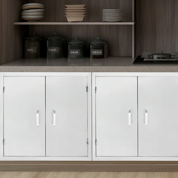 Miumaeov Double Access Door 24x28inch Stainless Steel for Kitchen Cabinet BBQ Island