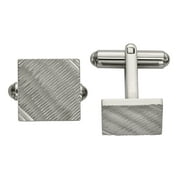 PRIMAL STEEL Stainless Steel Polished and Textured Square Cuff Links