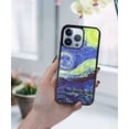 thumbnail image 5 of FINCIBO Soft Rubber Protector Cover Case for Apple iPhone 13 Pro 6.1" 2021 (NOT FIT Apple iPhone 13 mini 5.4" 2021/iPhone 13 6.1" 2021/iPhone 13 Pro Max 6.7" 2021), The Starry Night Moon Van Gogh, 5 of 5