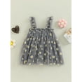 thumbnail image 2 of Bagilaanoe Toddler Baby Girl Summer Dress Sling Sleeveless Daisy Print A-line Tulle Princess Dresses 6M 12M 2T 3T 4T 5T Kids Casual Swing Sundress, 2 of 9