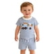 thumbnail image 1 of Conjuntos de blusas y camisas de cuello redondo y manga corta. Conjunto casual de dos piezas de Pascua para niños y niñas. Incluye una camiseta de manga corta con cuello redondo y una toalla bordada., 1 of 8