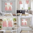 thumbnail image 6 of Pink Gold Kitchen Curtains Sets for Windows 24 Inch Length, Boho Modern Abstract Minimalist Aesthetic Flower Rod Pocket Window Treatments Tier Curtains and Valances Set for Bedroom/Bathroom, 6 of 8