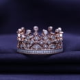 thumbnail image 3 of AFFY Royal Style Round Shape White Cubic Zirconia Crown Ring In 14K Rose Gold Over Sterling Silver, 3 of 8