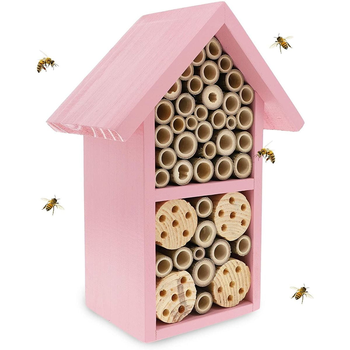 Bee Habitat  Evergreen Enterprises Blossoms Bee House Wood Bamboo Nesting Insect 