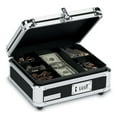 thumbnail image 3 of Vaultz Plastic & Steel Cash Box with Tumbler Lock, Black & Chrome -VZ01002, 3 of 6