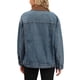 thumbnail image 3 of Abrigo de mujer INSPIRE CHIC de mezclilla con cuello de pana, mangas largas, abotonado, estilo western, chaqueta de jean 2XL, azul retro, 3 of 6