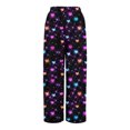 thumbnail image 7 of Women's Fashion Pocket Valentine's Day Print Stretch Adjustable Drawstring Wide Leg Pants, Elastic Waist Holiday Pants, Casual Lounge Wear for Women,Dark Purple,2XL, 7 of 7