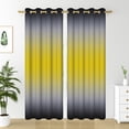 thumbnail image 4 of Nanqianyi Ombre Blackout Curtains Yellow Grey Black Gradient Curtains for Living Room Bedroom, Thermal Insulated Grommet Drapes 2 Panels 42''Wx96''L, 4 of 8
