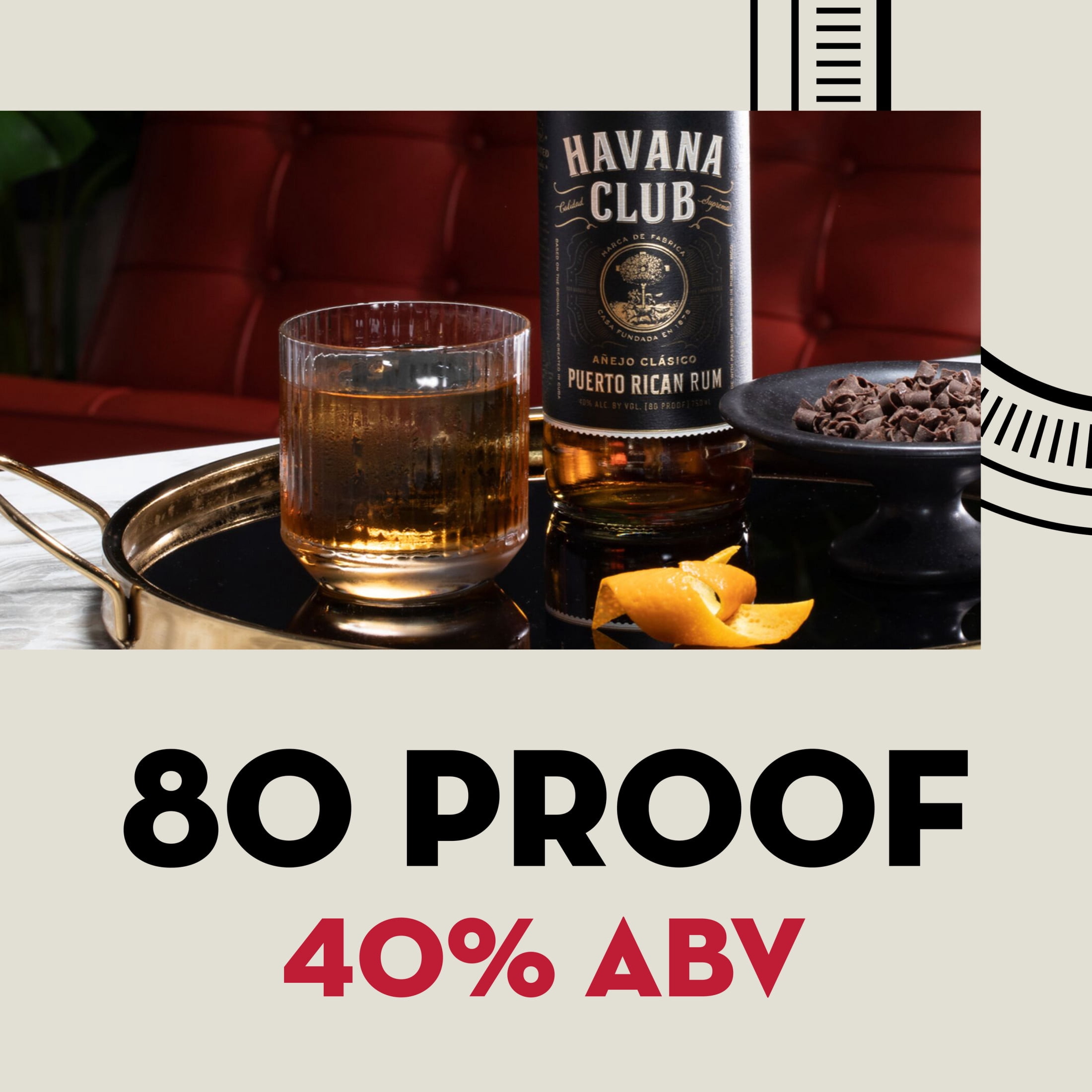 HAVANA CLUB Anejo Clasico Rum, Gold Rum, 750 mL Bottle, ABV 40