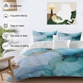 thumbnail image 4 of Teal Blue Marble Duvet Cover Set, Modern Abstract Art Marble Crack Soft Duvet Cover California King Bedding Set 4 Pieces, 1 Quiltcover and 2 Pillowcases with Zipper, 1 Bed Sheet for All Seasons, 4 of 9