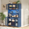 thumbnail image 2 of S-HOME 70.9" Kitchen Pantry Storage Cabinet With LED Outlets, Buffet Cabinet with Doors and Wine Rack for Dining Room, 2 of 9