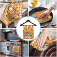 thumbnail image 3 of Fall Pumpkins 1 Pack Kitchen Towel, Water Absorbent Dish Towel, Thanksgiving Sunflowers Rustic Orange Plaid Decorative Hand Towels - Quick Drying Cloth for Cooking Baking, 18x28 Inch, 3 of 8