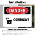 thumbnail image 3 of Corrosive OSHA Danger Vinyl Decal Label 5 Inch x 3.5 Inch - 5 Pack, 3 of 6