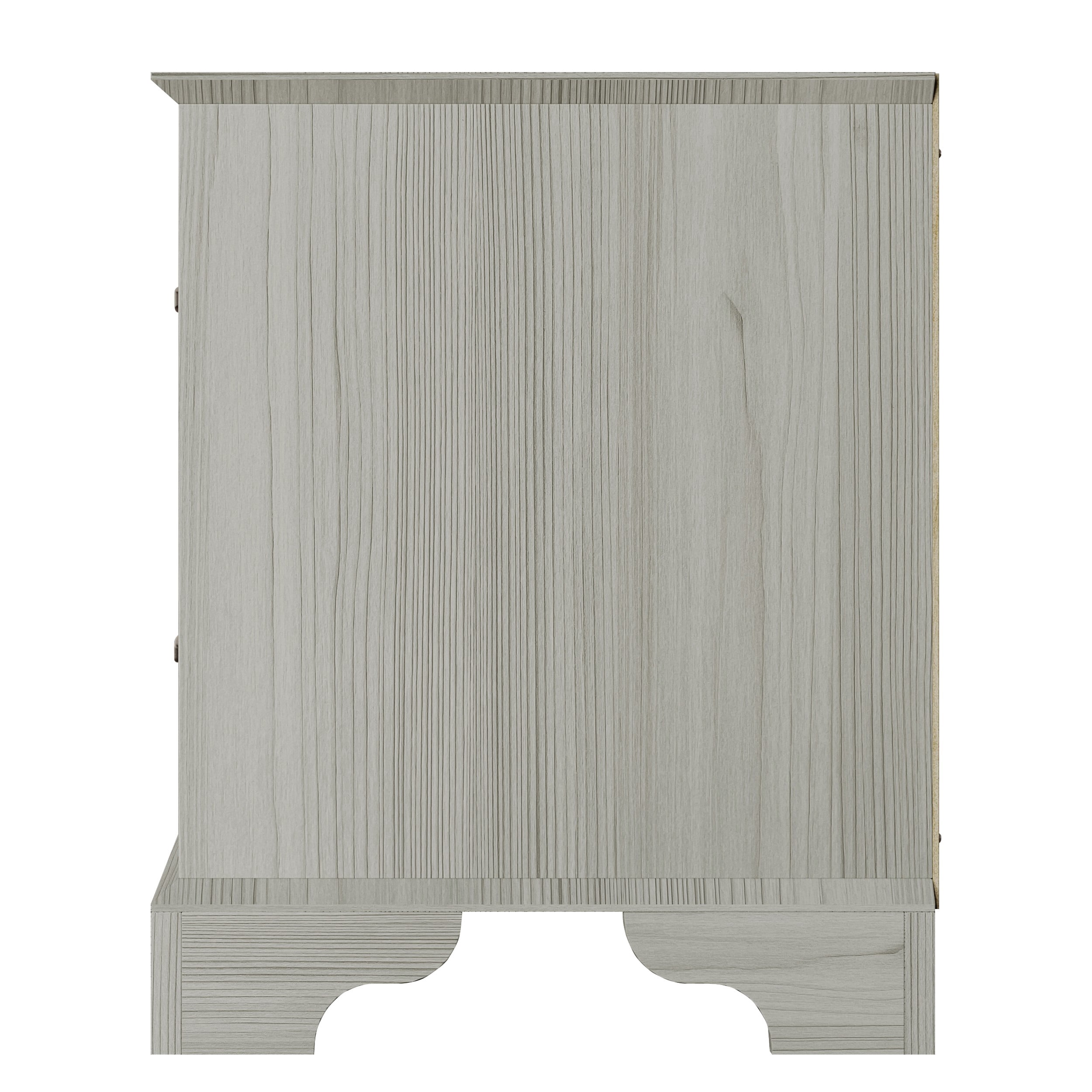 Home Design Harley 2-Drawer Nightstand, Modern Bedroom Storage Furniture, Light Gray Finish, Easy Assembly