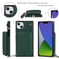 thumbnail image 5 of Dteck iPhone 14 Wallet Case with Credit Card Holder Crossbody Strap Handbag RFID Blocking Wallet Zipper Purse Leather Case for Apple iPhone 14 6.1 inch 2022, Deep Green, 5 of 10