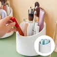 thumbnail image 1 of Makeup Brush Holder Dust-proof Rotating Plastic Lipstick Eyebrow Pencil Brush Container Vanity Supplies, 1 of 8