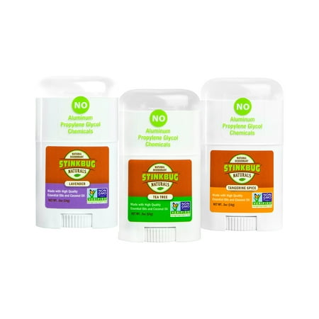 Jason Tea Tree Deodorant - Stinkbug Naturals Travel Size Deodorant Variety Pack, Lavender, Tea Tree, Tangerine Spice, .5oz, 3 Pack