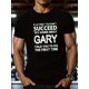 thumbnail image 2 of Camiseta informal de cuello redondo para hombre, con estampado geométrico, corte regular, top de verano con la frase "What Gary Told", camiseta deportiva de ocio., 2 of 5
