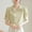 001 Green, variant on Women's Button Down Lapel Blouse Tops Short Puff Sleeve Collared Shirts Business Casual Solid Color Tops