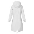 thumbnail image 4 of Vinsonshop Rain Jacket Women Long Rain Coat Windbreaker Jacket Women Zip Up Jackets for Women Outdoor Clothing Trench Coat with Hood Women Zipper Jacket Women White XL, 4 of 6