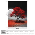 thumbnail image 4 of Pratyus Red Tree Moon Print Flannel Lightweight Soft Throw Blanket for All Seasons - Bed Cover, Tapestry, Wall Decoration 40x50in, 4 of 6