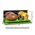thumbnail image 2 of Deluxe Acrylic Mini - Miniature (not Full Size) Football and Helmet Display Case with Mirror, Green Risers and Turf Base (A019-GRR), 2 of 3